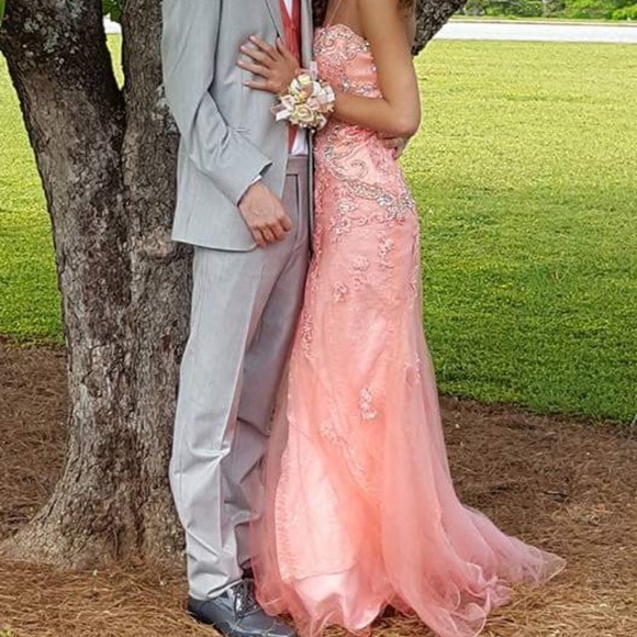 Coral prom dress - Picture 8 of 8